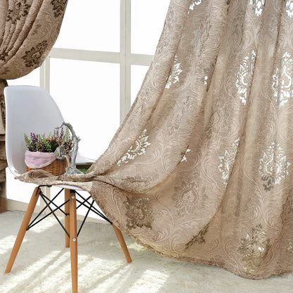 1 pc napearl European Style Jacquard Curtain Fabrics for Window Balcony Living Room Grey Living Room Treatments All Match