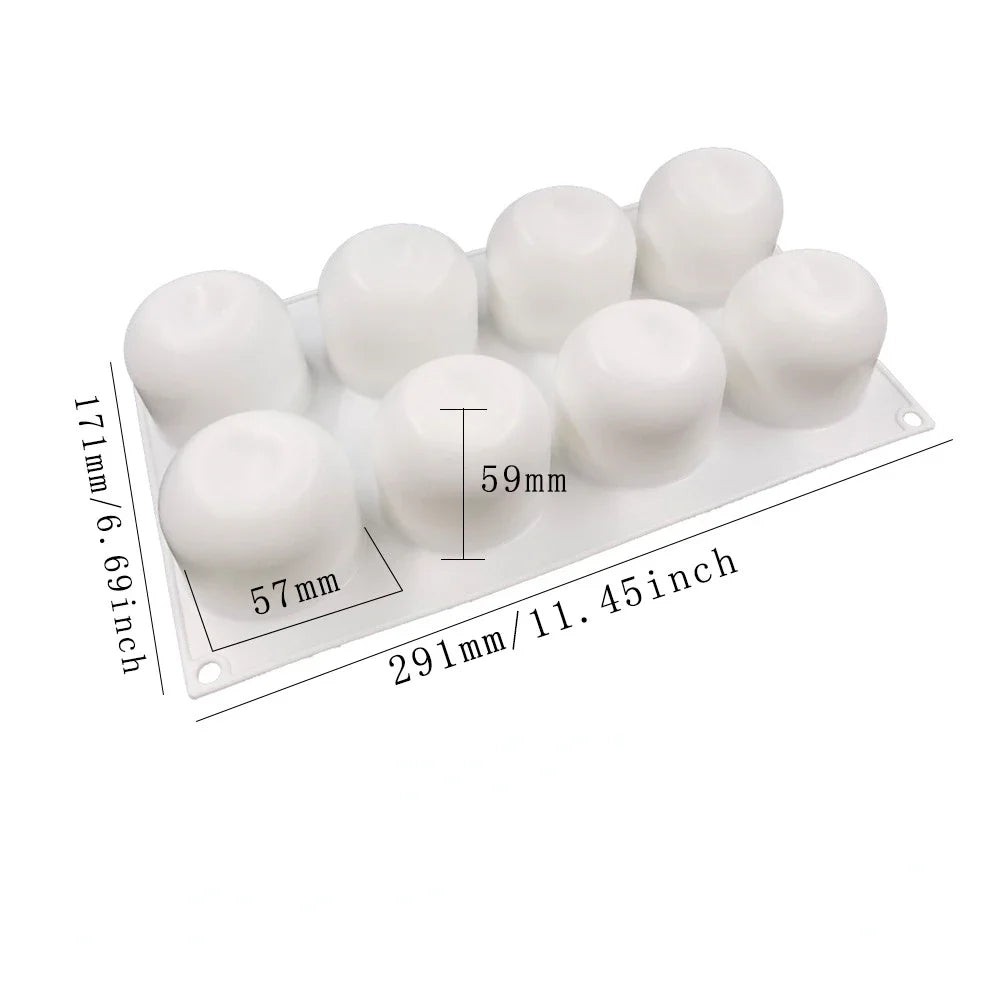 3D Apple Shape Silicone Mold 8 Cell DIY Cake Mousse for Ice Cream Chocolate Pastry Art Pan Dessert Bakeware Cake Decorating Tool