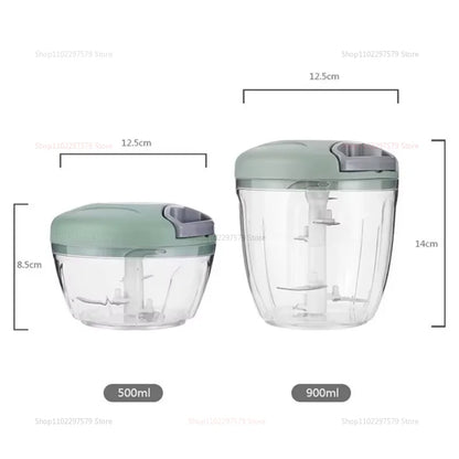 Hachoir à ail manuel 500ML 900ML, hachoir à viande, coupe-légumes, trancheur de fruits, Gadget de cuisine, mélangeurs pour la préparation des aliments