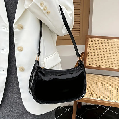 Stylish Solid Color Shoulder Bag, Mini Women'S Underarm Bag, Secure Zipper Wallet, Phone Pouch, Perfect Gift Choice, Fixed Strap