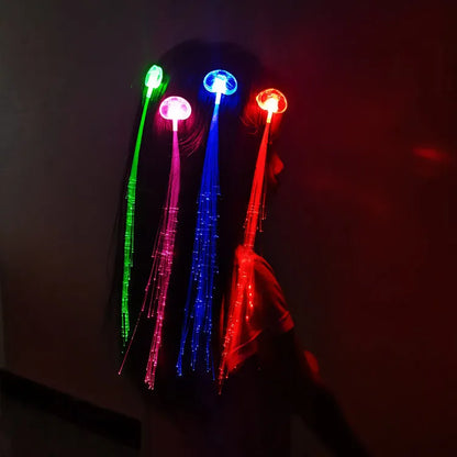 5/12 pc's gloeiende haar vlecht LED gloeiende vlecht neon feestglow in de donkere kerstverlichting Halloween Decoration Party Gunst