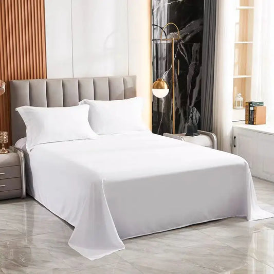 One-piece bed sheets (pillowcases not included) washed cotton pure white hotel bed sheets B&B single and double home use