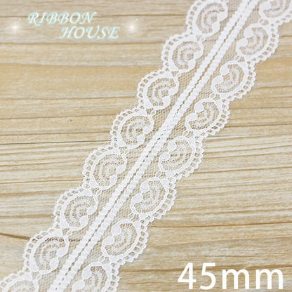(5 yards/roll) white Lace ribbon fabric Webbing Decoration Lovely gift packing polyester Material