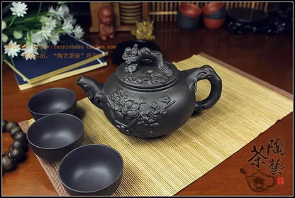 Chinese Porcelain Yixing Zisha Tea Set 380ml + 3 Cups 40ml Kung Fu Teaset Teapots Handmade Zisha Ceramic Kettle