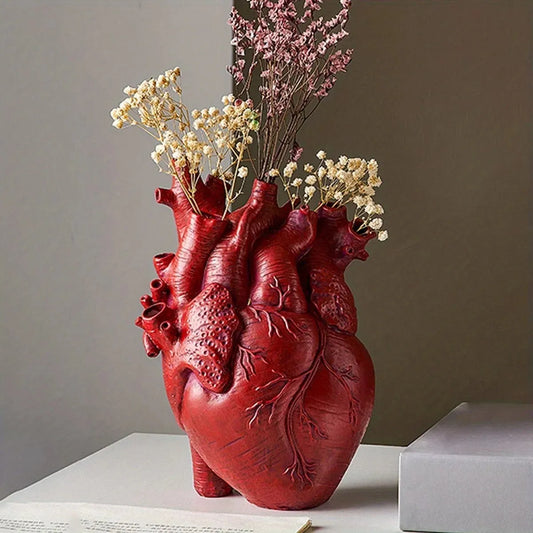 Creative Heart-Shaped Heart Vase Vases For Flowers Sculpture Anpassad Vase Hjärtformad konstharts Vase Desktop Home Decoration