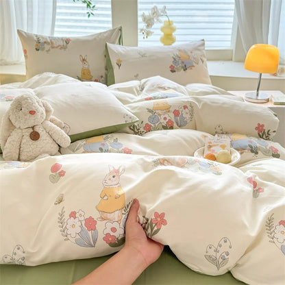 Cute Dog Printed Duvet Covet Set Brown Color Comforter Cover with Pillowcase for Kids Single/Queen/King housse de couette Full