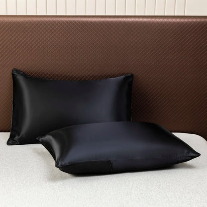 Satin Bed Sheet Sets for Summer Silky Smoooth Top Sheet with Pillowcase Single/Queen/King Ice Cooling Flat Bed Sheet Sets