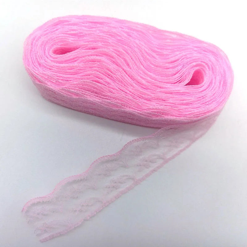 10yards Lace Ribbon Wedding Dress Fabrics for Embellishments for Sewing Handicraft Accessories Needlework Materials Width 2.3cm
