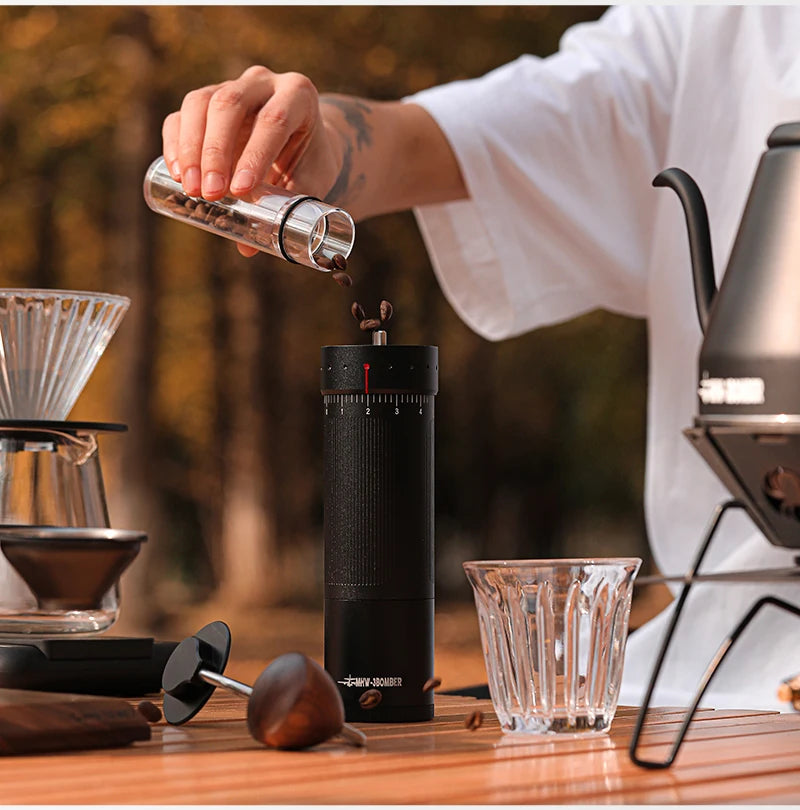 MHW-3BOMBER Externally Adjustable Coffee Grinder Manual Espresso Grinding Machine Barista Portable Hand Coffee Maker Cafe Tools