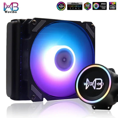 WOVIBO CPU chladič kapaliny Voda chlazení Ventilador RGB Argb pro Intel LGA 1150 1151 1155 1200 1700 2011 AMD AM3 AM4 radiátor