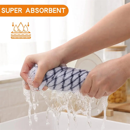 Homaxy 100% Cotton Kitchen Towel Soft Dishcloth Super Absorbent Kitchen Cloths Home Cleaning Scouring Towel Washing Dishes Cloth