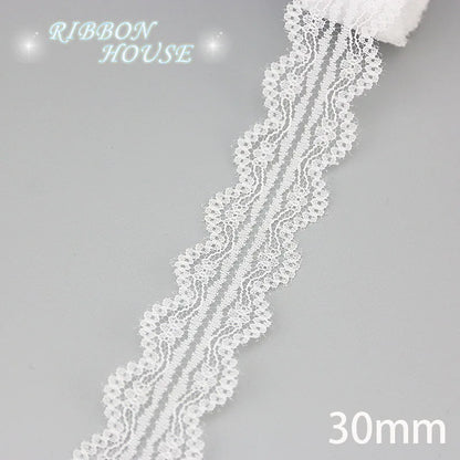 (5 yards/roll) white Lace ribbon fabric Webbing Decoration Lovely gift packing polyester Material
