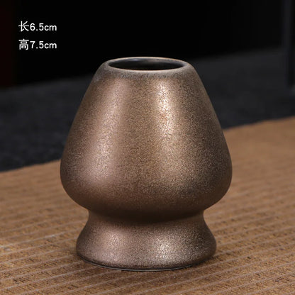 Japanese Matcha Whisk Holder Ceramic Green Tea Bowl Chasen Stand for Living Room Kitchen Dining Room Tea Ceremony Accessories