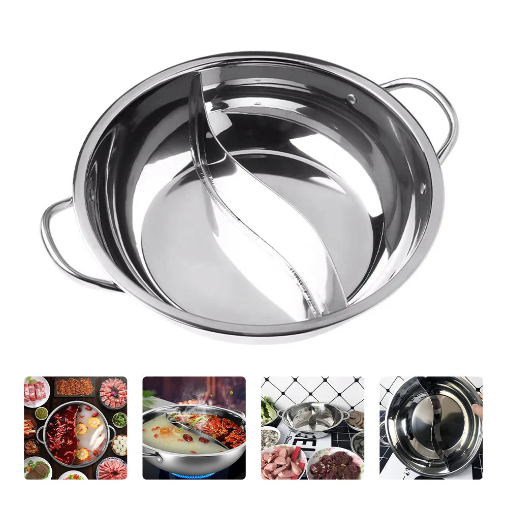 Pentola hot shabu divisore cottura in acciaio inossidabile cucina hotpot hotpot diviso cucina da cucina padella due zuppa cinese dual