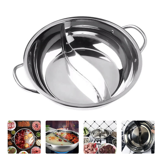 Pot Hot Shabu Divider de acero inoxidable Cooker Cooker Inducción Hotpot Diveded Cocina Fabor de la cocina Dos sopa china Dual