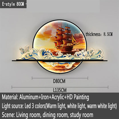 OUFULA Modern Picture Wall Light LED Chinese Creative Landscape Mural Lamp For Home Living Room Study Bedroom Decor