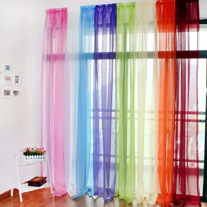 1side Romantic Home Decor Rose Voile Perspective Curtains Living Room Window Curtains Tulle Sheer Curtains only window screening