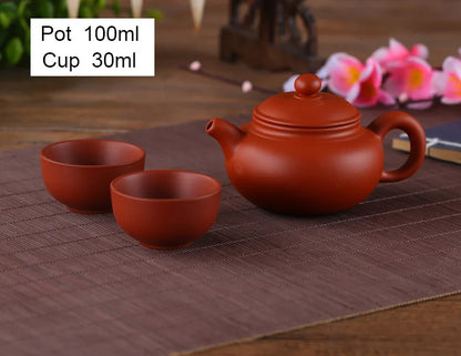 Yixing Purple Clay Smalle Tea Set περιλαμβάνει 1 κατσαρόλα 2 φλιτζάνια, τελετή τσάι Xishi Pot, Zisha κεραμικό κεραμίδι Teacup