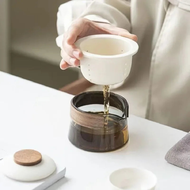 Kit de tetera zen y taza de té kit de té doméstico juego de té de viaje en el aire al aire libre.