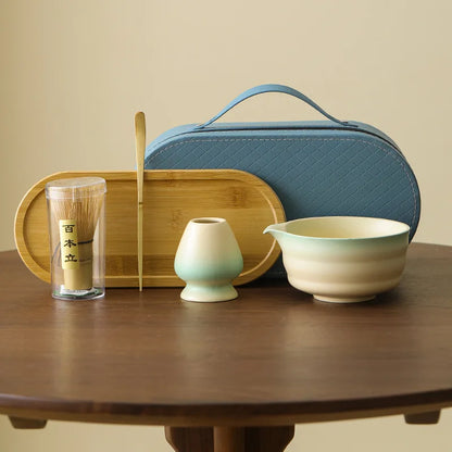 NEW High-end Japanese Ceramic Matcha Gift Box Matcha Tea Set With Whisk And Bowl Sumptuous Grinder Brush Tea Tools Hold