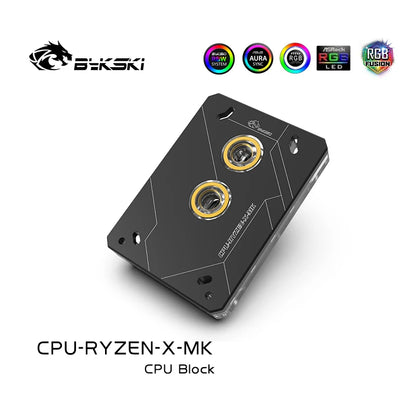 Bykski CPU Blocco dell'acqua Uso per AMD Ryzen3000 AM3 AM5 AM5 1950x TR4 X399 X570 scheda madre / 5V 3pin RGB Light / Radiatore di rame