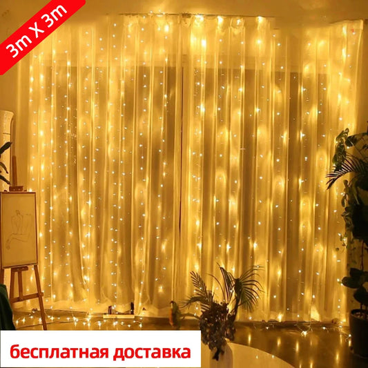 Feux de décoration à LED de vacances de Noël String de chambre de fée Garland Éclairage d'éclairage Lights avec télécommande