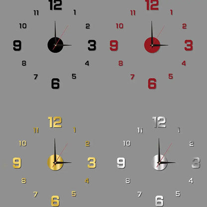 Luminous Wall Clock Quartz Clocks Acrylic Modern Mirror Stickers 3D Horloge 40CM Mute Wall Clock Home Decor
