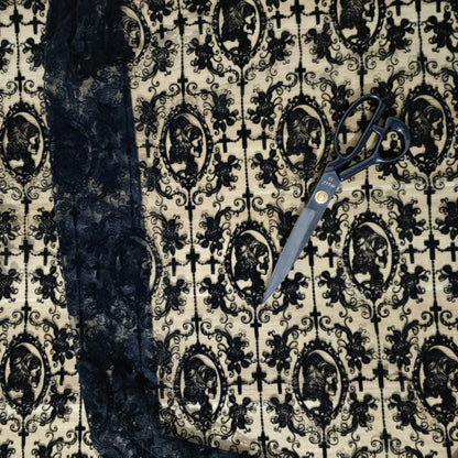 Gothic Lolita Black Lace Fabric Gauze DIY Women's Clothing Couture Material Accessories Couture Sewing Accessories Lace Fabric