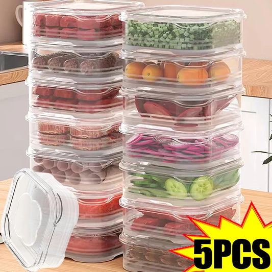 Frozen Meat Preservation Box Refrigerator Food Retain Freshness Transparent Storage Jar Home Kitchen Vegetable Storage Organizer