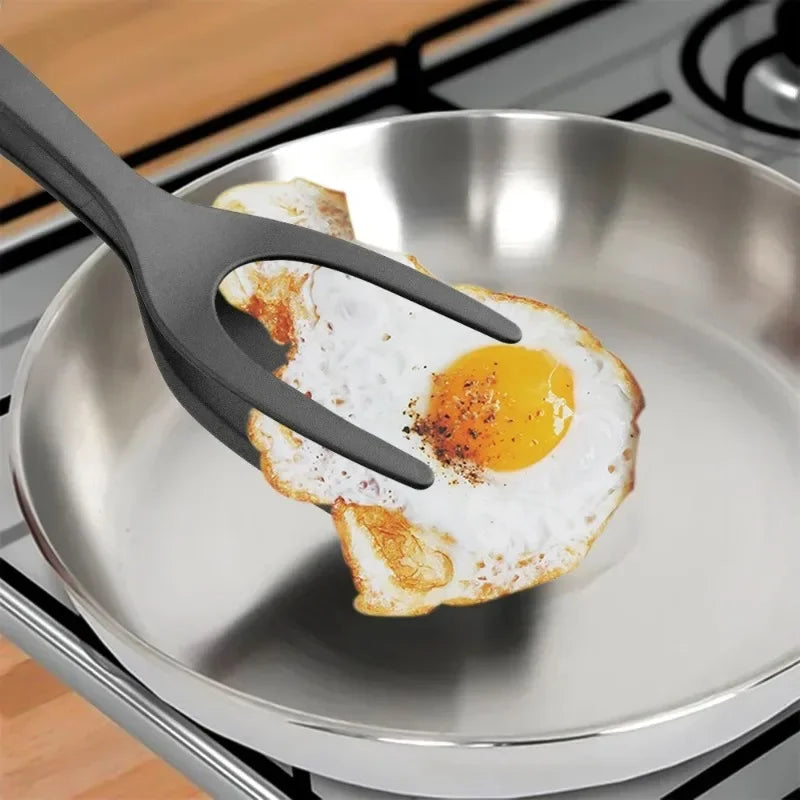 2 v 1 nylonové přilnavosti Flip Tongs Egg Spatula Tongs Steak Spatula Tongs Clamp Pancake Fried Turners Kuchyňské doplňky kuchyňské předměty