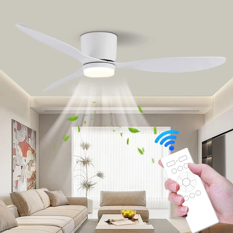 LED Ceiling Mounted Living Room Fan Light, Nordic Restaurant Decorative Ceiling Fan, Household Minimalist Electric Fan Light