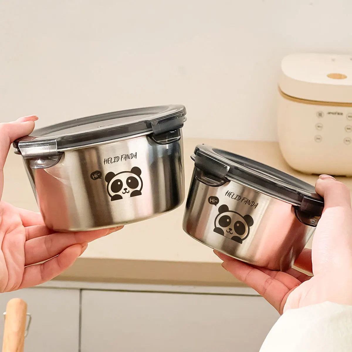 Refrigerator Sealed Preservation Box Large Capacity 304 Stainless Steel Food Container Round Food Storage Box Microwave Safe