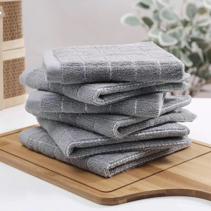 6 Pack 100% Cotton Terry Kitchen Dish Cloths, Ultra Soft and Absorbent Dish Towels for Washing Dishes Cleaning, 12 x 12inches