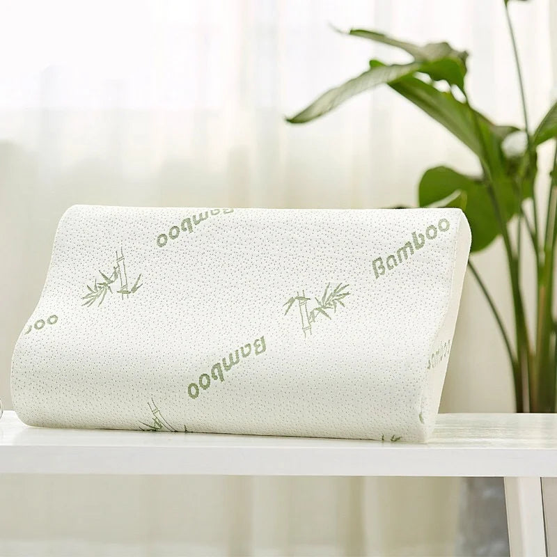Bamboo Pillow Memory Foam Pillow with Removable Cover with Zipper Bamboo Neck Pillow for Sleeping Ergonomically Design JAF022