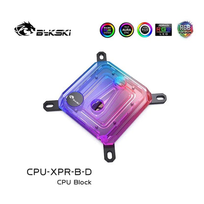 Bykski CPU Block Utilisation pour Intel LGA 1151 1156 1700 1800 AMD AM4 AM5 / Radiateur de refroidisseur d'eau 5V Argb Light Sync / CPU-XPR-B-I / M-D