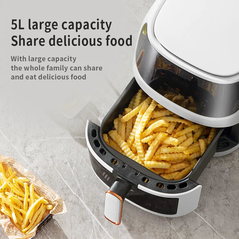 6L 5 LAT Smart Air Air Fryer Four: Cuisine saine et polyvalente avec un nettoyage facile et des repas rapides et efficaces