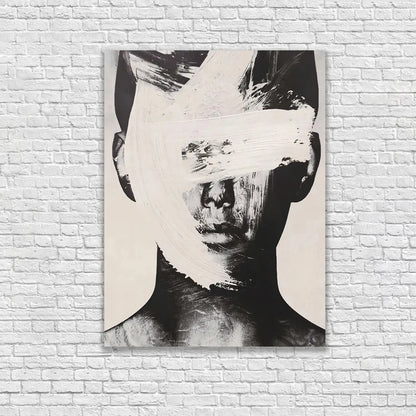 100% Handmade Black White Portrait Oil Paintings Nodic Abstract Figure Canvas Painting Artworks for Living Room Home Wall Decor