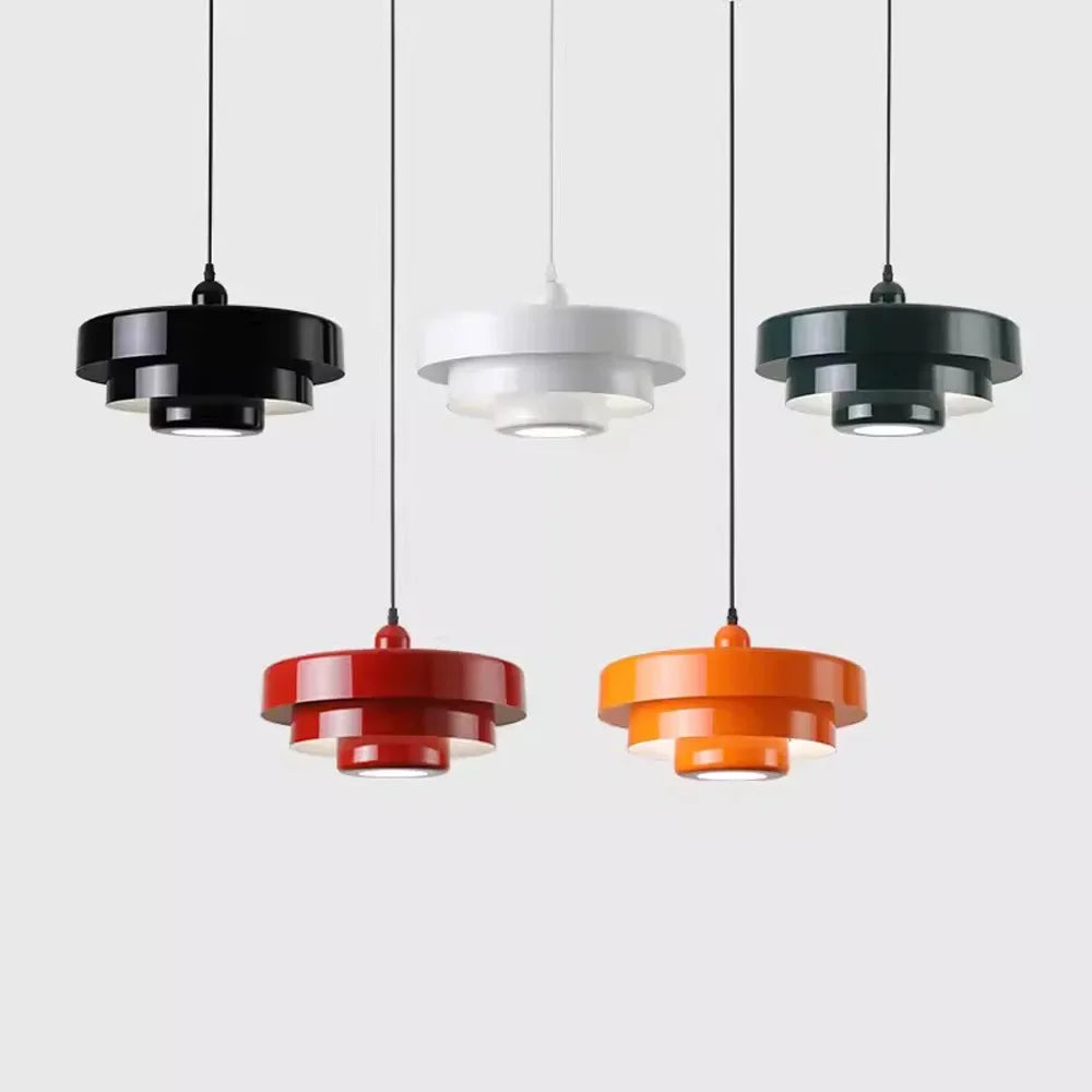 Średniowieczne LED Light Light Nordic Carbon Steel Aluminium White Dark Green Orange Ilumination do restauracji