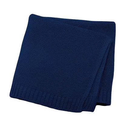 Personalized Kid Name Baby Blanket Embroidered New Born Baby Blanket Stroller Swaddles Breathable Cotton Knitted Blanket Bedding