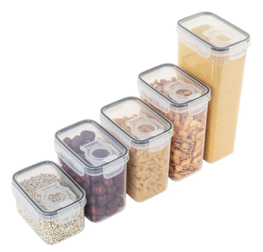 Lufttäta matlagringsbehållare med lock Pantry Organizer Cereal Dispenser Cereal Containers Food Storage Box Kitchen Organizer