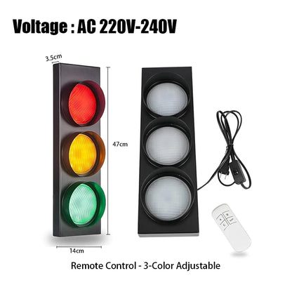 Traffic Light Wall Lamp LED with Remote Control 3-Color Adjustable Signal Lamps Bar Living Room Restaurant Decoration Llighting