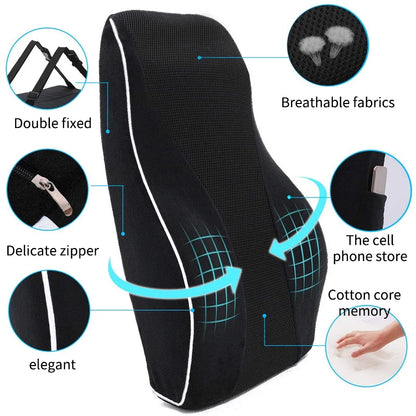 1PC Memory Foam Non -Slip Car Seat Cushion voor kantoor- en gamingstoelen - ondersteunt lumbale en taille - zacht en comfortabel