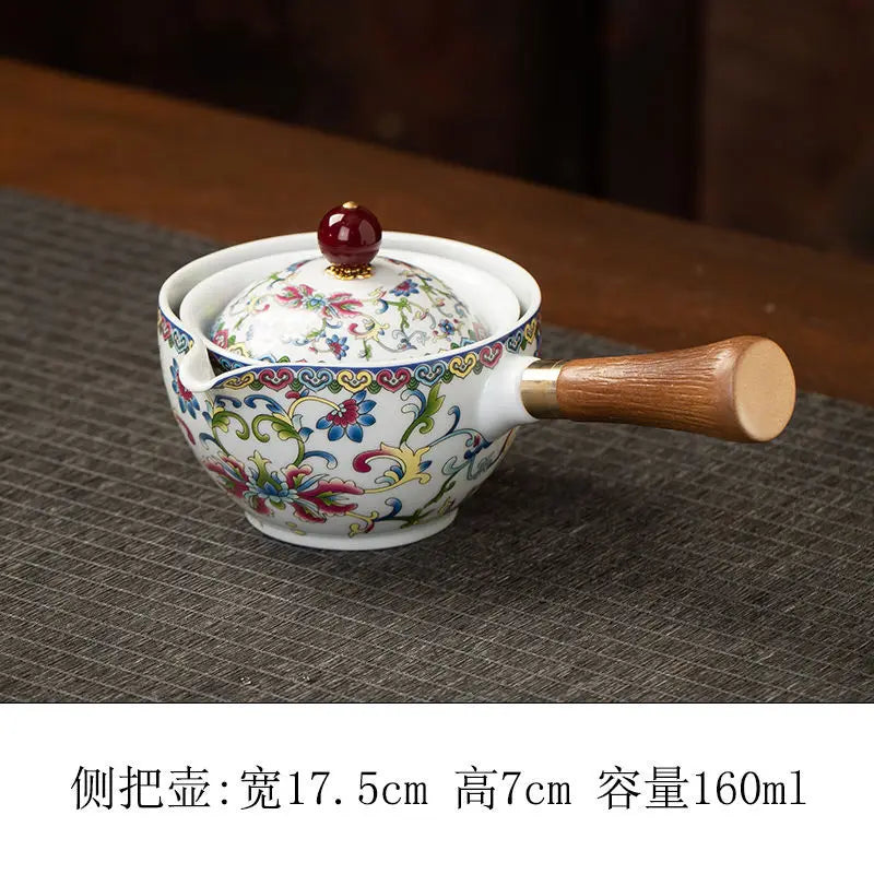 Chinese Kung Fu Ceramic Tea Set Portable 360 Rotation Teapot Travel Tea Set Creative Household Teacup Teaware Sets Gift Box