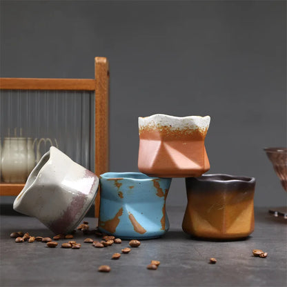 Kiln Turned Coffee Cup Kiln Turned Small Cup Kung Fu Tea Bowl Retro Ceramic Tea Cup Hot Sale Stoneware Master Cup