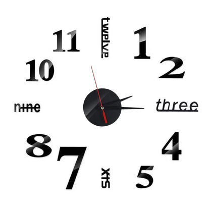3D Wall Clocks DIY Number Acrylic Mirror Wall Stickers for Home Decor Living Room Digital Clock Art Decals Hanging Watch Sticker