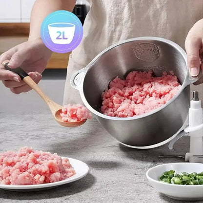 New Electric Meat Grinder Stainless Steel Food Processor Chopper Kitchen Utensils Vegetable and Fruit Chopper Household Grinder