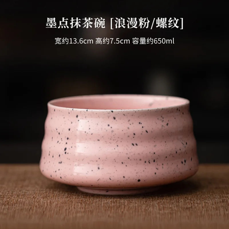 1/4PCS Pink Matcha Tea Whisk Teaware Kit Japanese Ceremony Bamboo Brush Ceramic Bowl Matcha Blender Tea Set Exquisite Gift Box