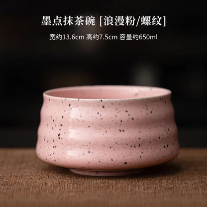 1/4PCS Pink Matcha Tea Whisk Teaware Kit Japanese Ceremony Bamboo Brush Ceramic Bowl Matcha Blender Tea Set Exquisite Gift Box