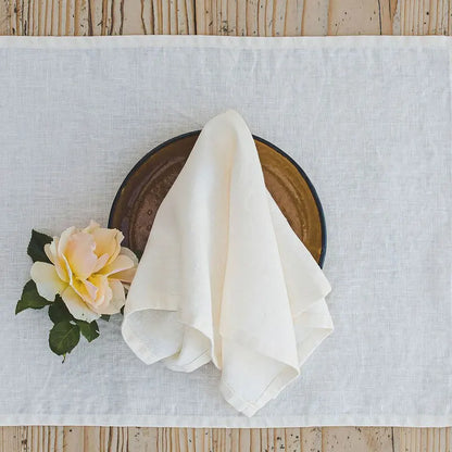 100% Flax Linen Napkins Set of 10 - Soft Absorbent Cloth Dinner Napkins for Kitchen Table, Washable Reusable & Wrinkle Resistant