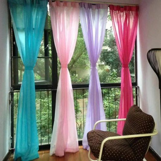 1side Romantic Home Decor Rose Voile Perspective Curtains Living Room Window Curtains Tulle Sheer Curtains only window screening